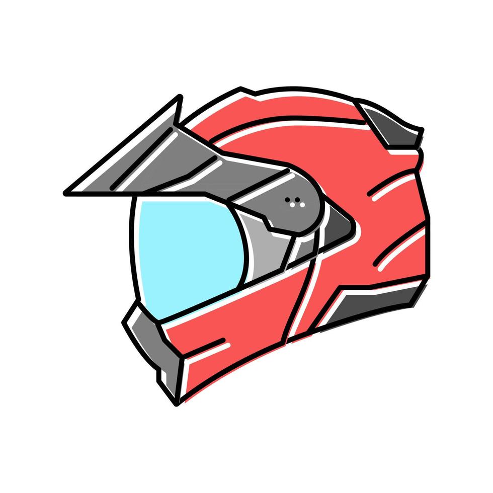 illustration vectorielle d'icône de couleur de casque de moto modulaire vecteur