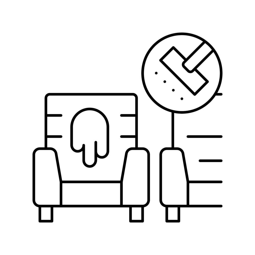 illustration vectorielle de l'icône de la ligne de nettoyage des tissus d'ameublement vecteur