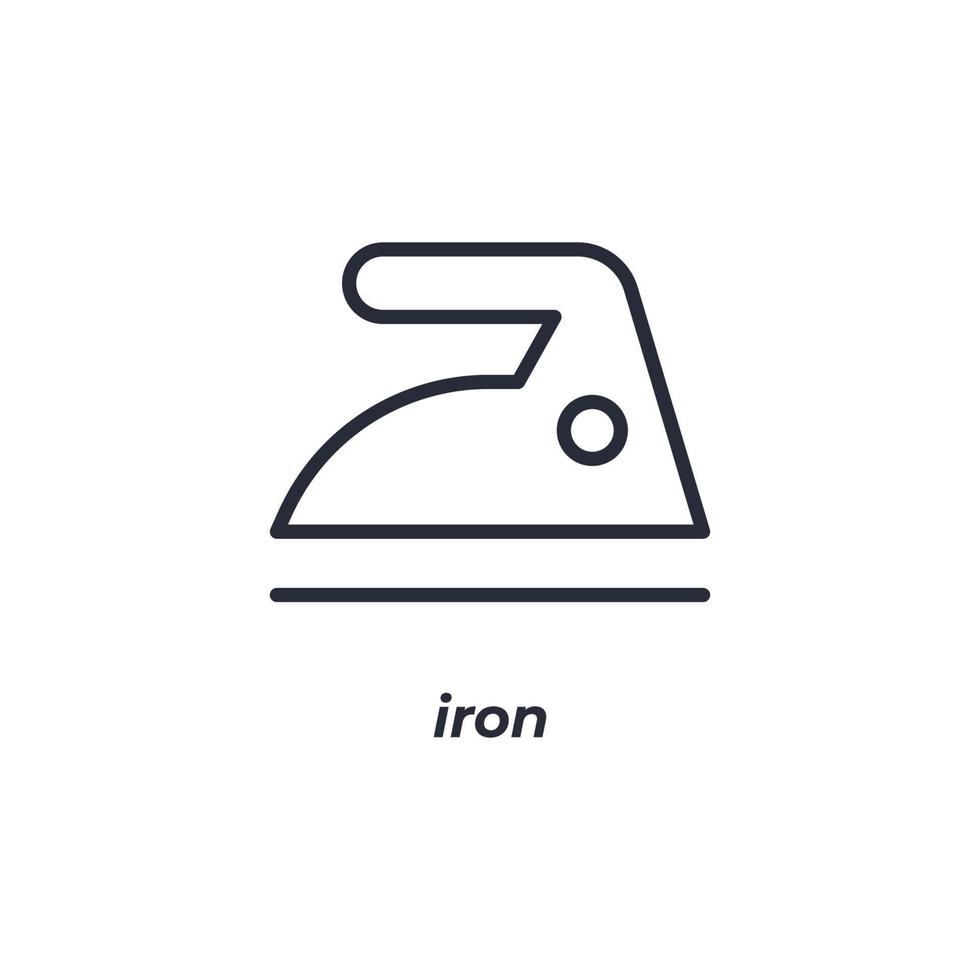 Le symbole de fer de signe de vecteur est isolé sur un fond blanc. couleur de l'icône modifiable.