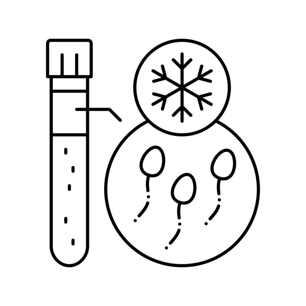 illustration vectorielle de l'icône de la ligne de sperme de congélation vecteur