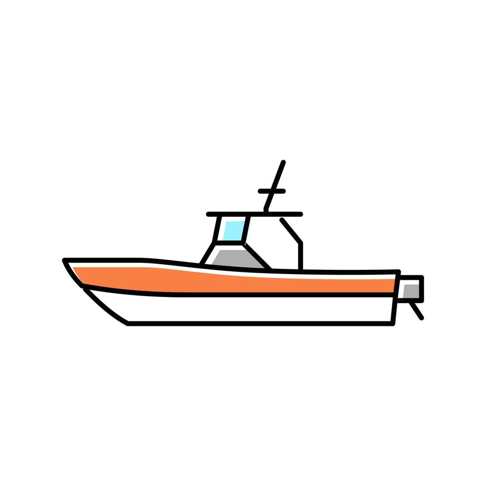 illustration vectorielle de l'icône de couleur du bateau de la console centrale vecteur