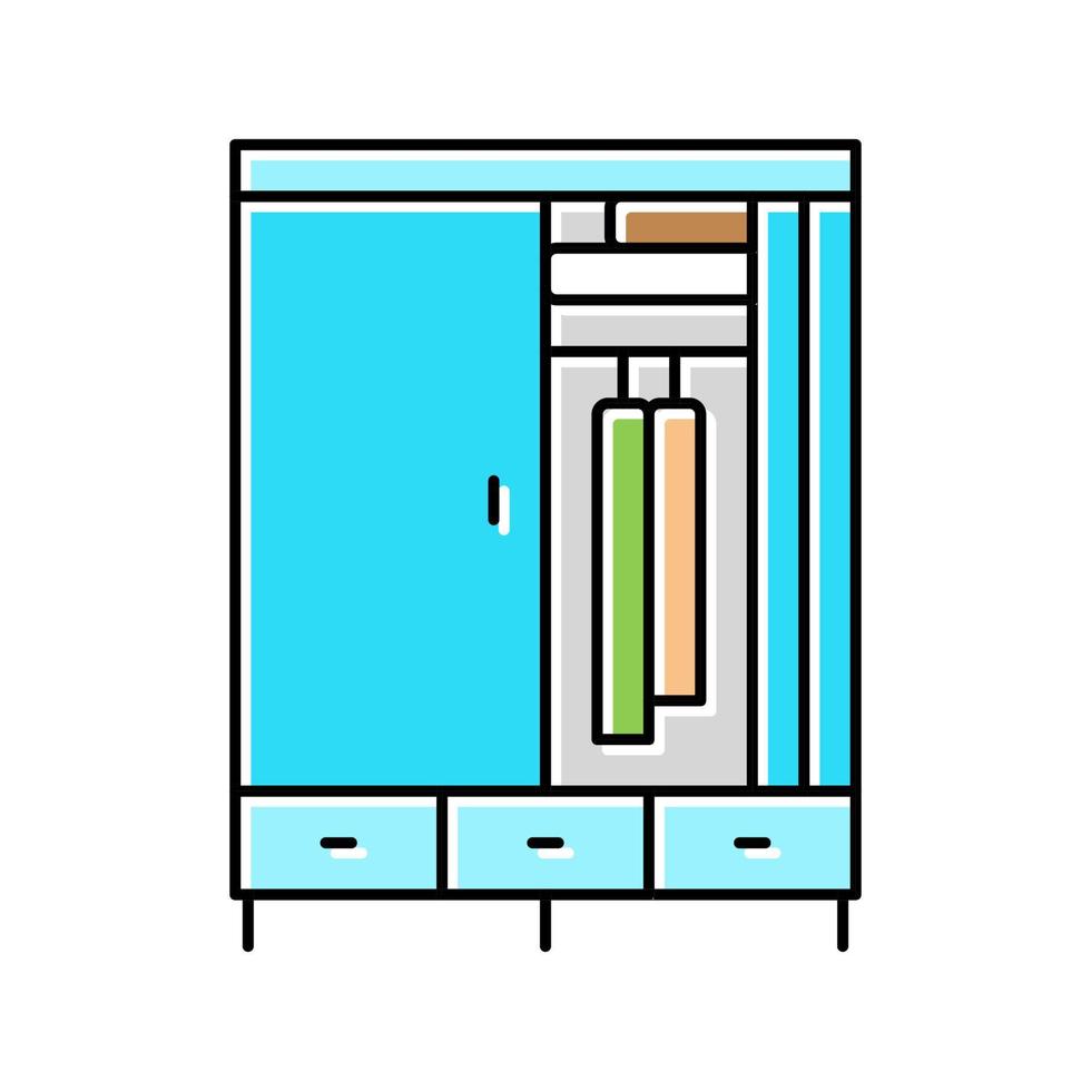 garde-robe meubles couleur icône illustration vectorielle vecteur