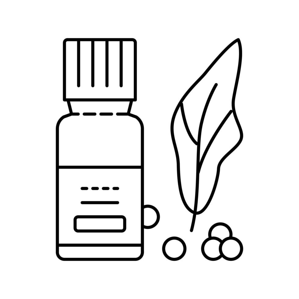 illustration vectorielle d'icône de ligne de phytothérapie de vitamines naturelles vecteur