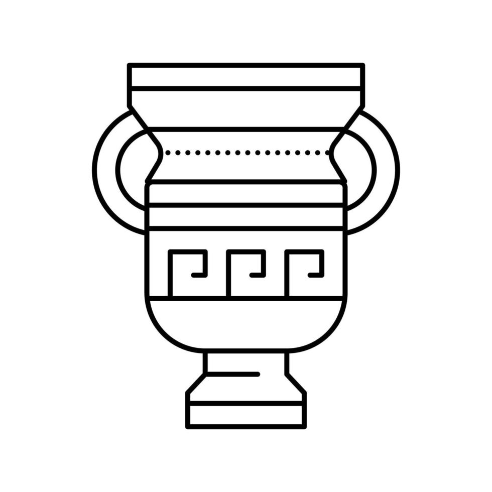 illustration vectorielle de l'icône de la ligne de la grèce antique amphore vecteur