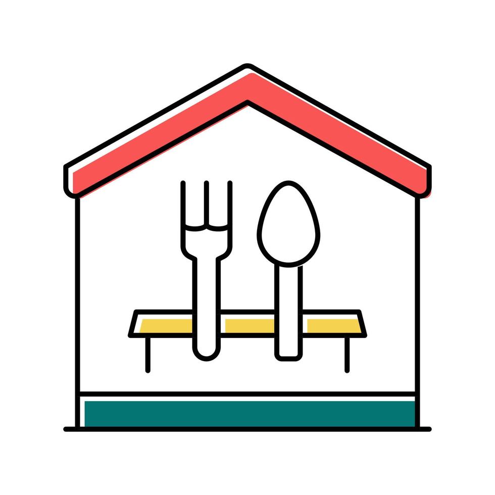 dîner à la maison icône de couleur illustration vectorielle vecteur