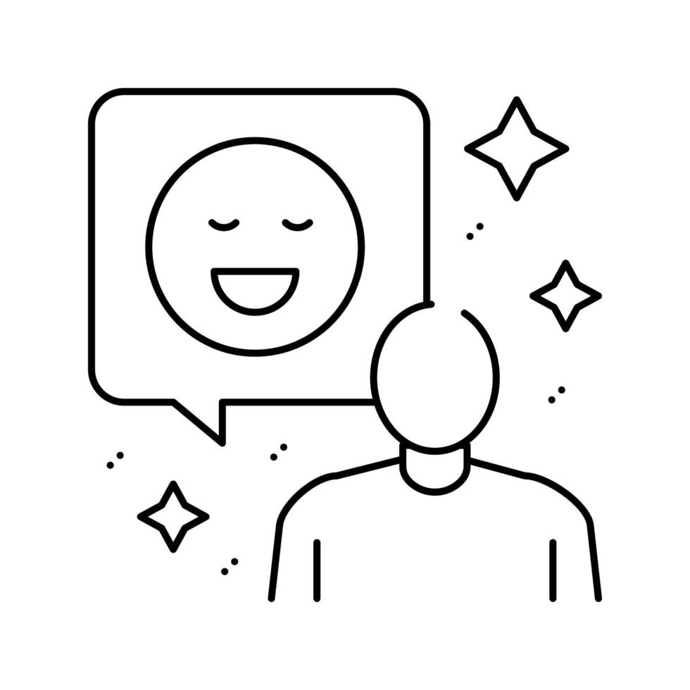 attitude positive icône de ligne de compétences douces illustration vectorielle vecteur