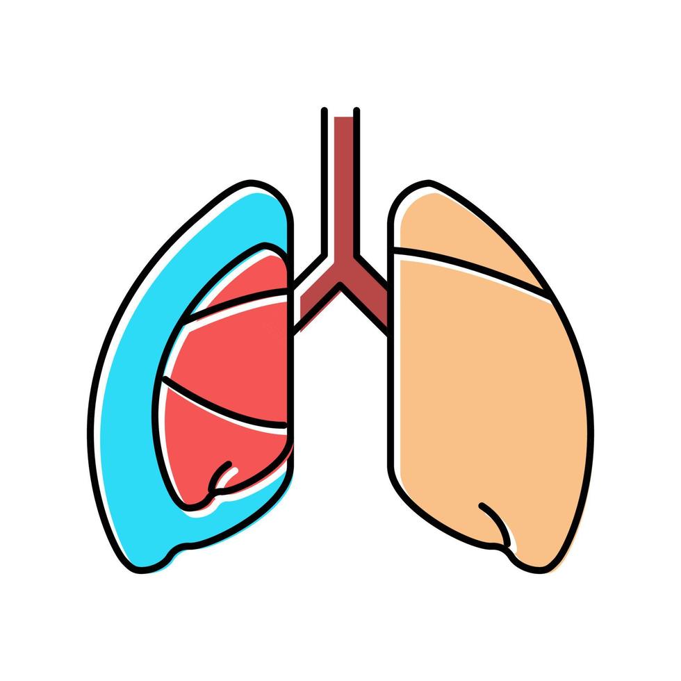 illustration vectorielle d'icône de couleur de maladie de pneumothorax vecteur