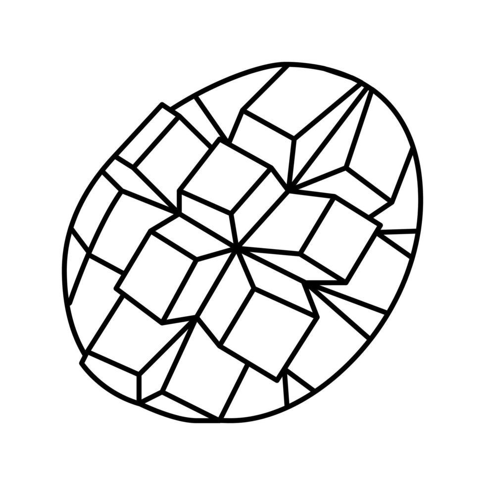 tranche de mangue cube ligne icône illustration vectorielle vecteur