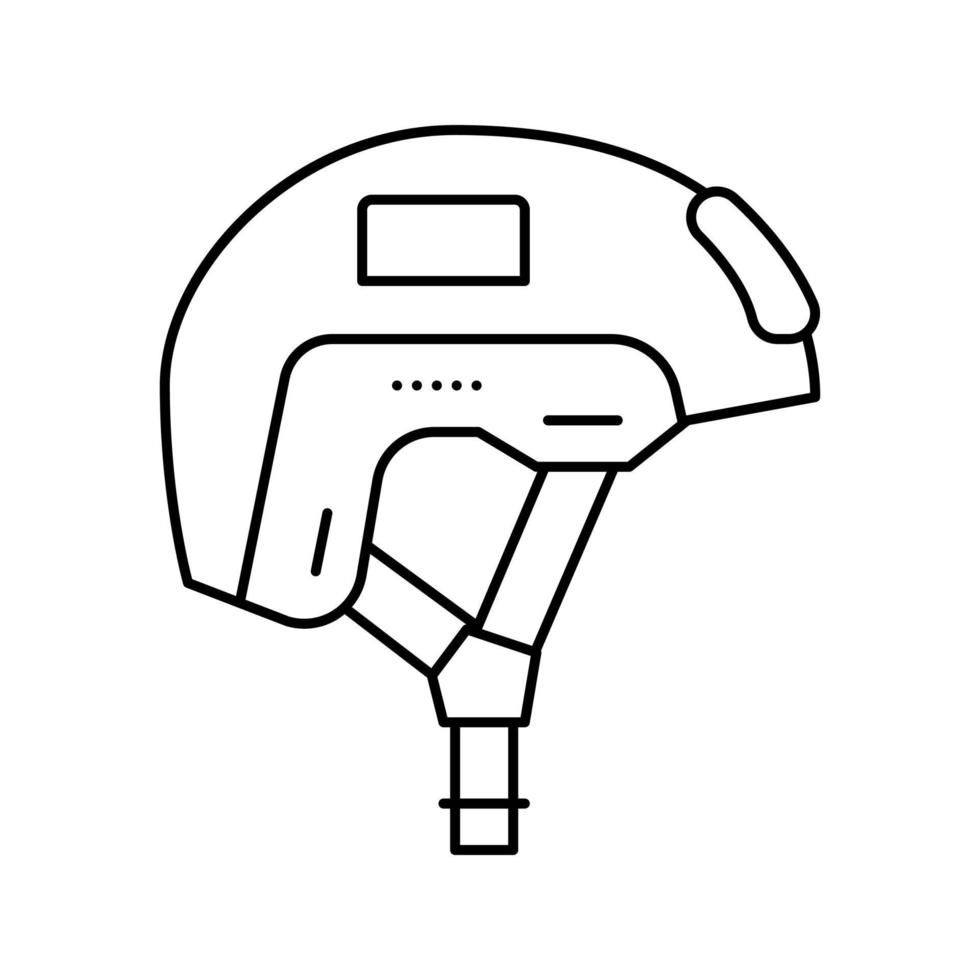 casque soldat ligne icône illustration vectorielle vecteur