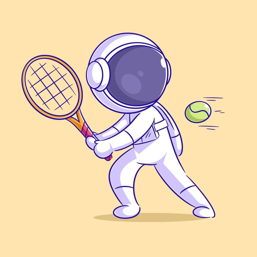 les astronautes sont ravis de jouer au tennis vecteur