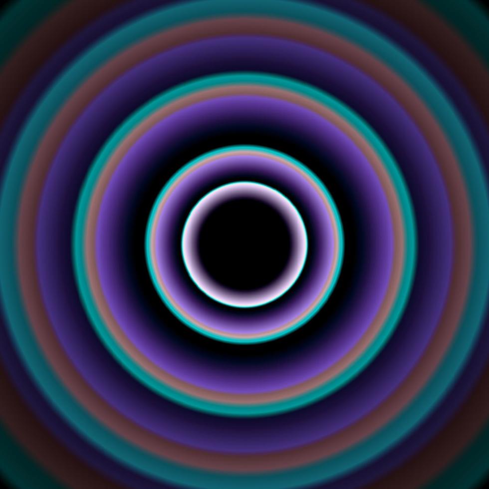 cercles concentriques brillants mystiques avec des aberrations colorées vecteur