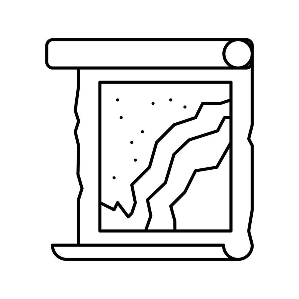 illustration vectorielle de l'icône de la ligne de rouleau de carte vecteur