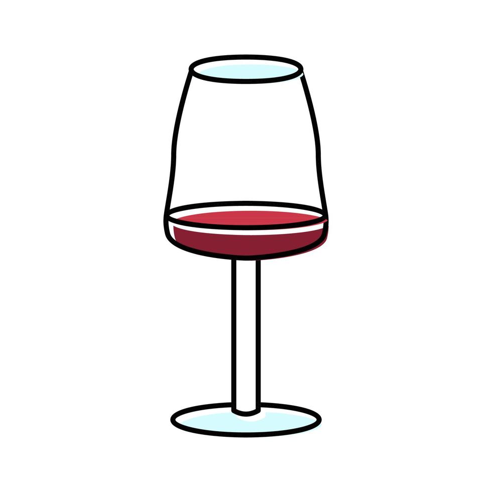 illustration vectorielle d'icône de couleur de verre de vin rouge vecteur