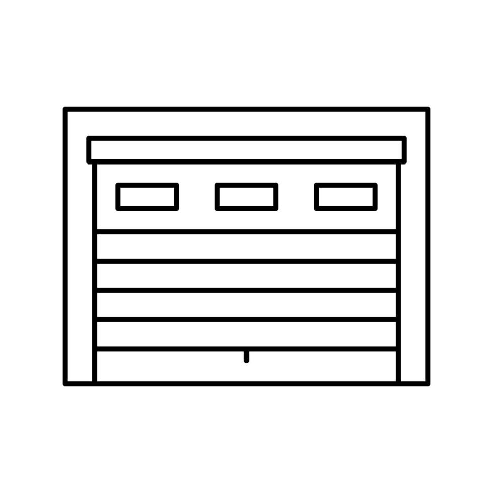 illustration vectorielle de l'icône de la ligne de la porte de garage vecteur