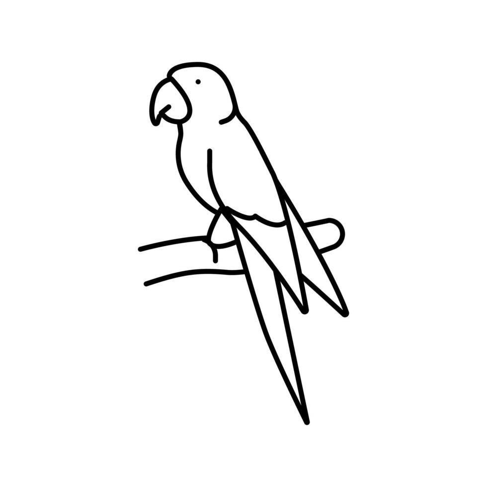 L'icône de la ligne exotique d'oiseau ara lears illustration vectorielle vecteur