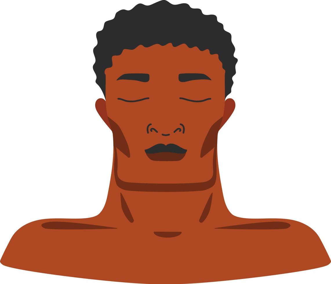 abstrait homme afro-américain à la peau noire vecteur