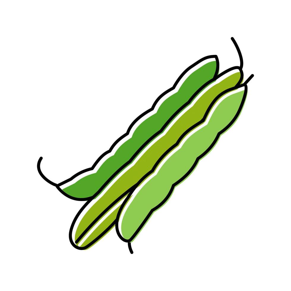 haricot vert couleur fraîche icône illustration vectorielle vecteur