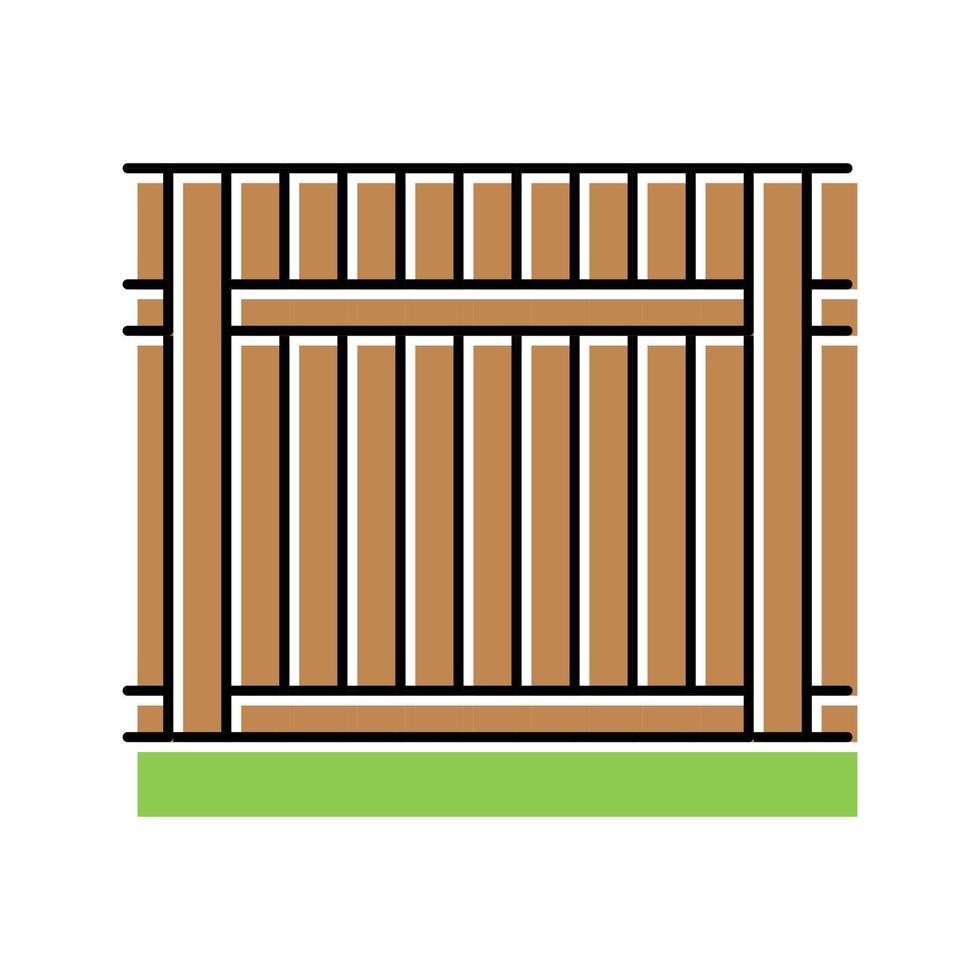 illustration vectorielle d'icône de couleur de clôture d'arrière-cour vecteur