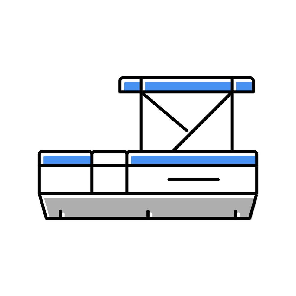 illustration vectorielle d'icône de couleur de bateau ponton vecteur