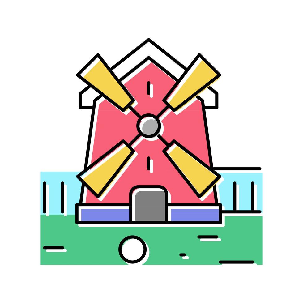 Mill golf terrain de jeu icône couleur illustration vectorielle vecteur