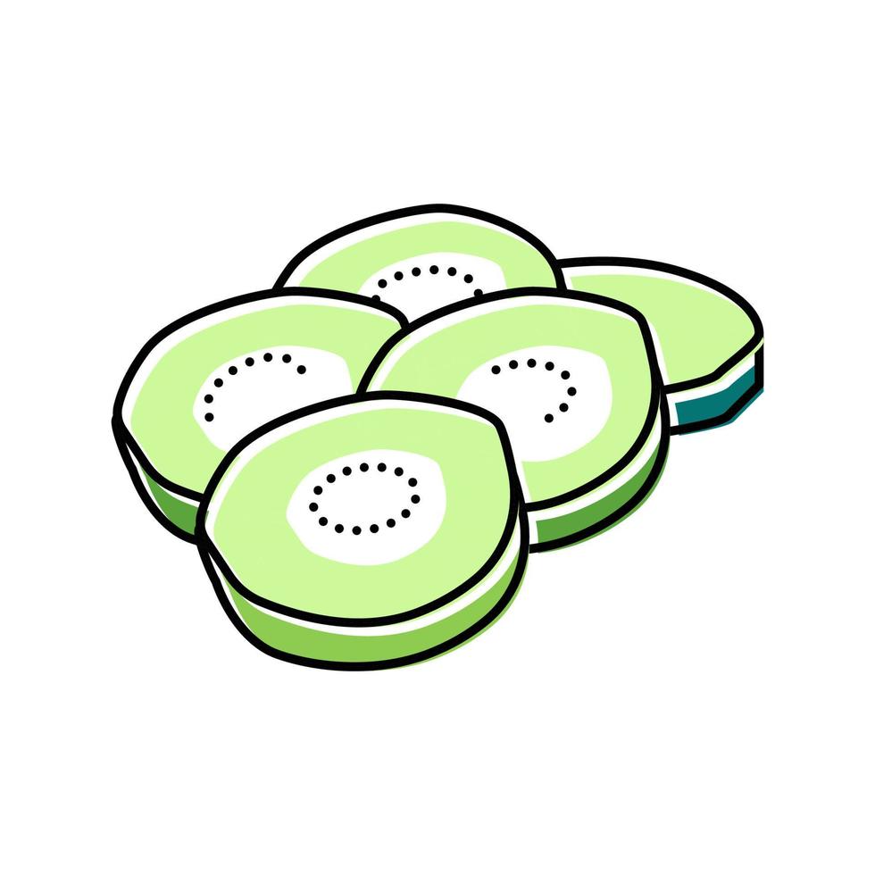 illustration vectorielle d'icône de couleur de concombre haché vecteur