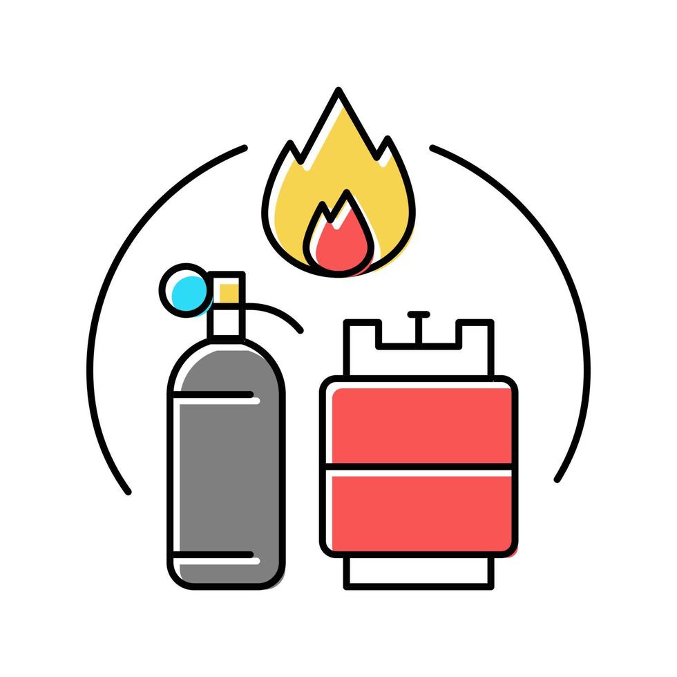 illustration vectorielle d'icône de couleur de conteneur de gaz vecteur