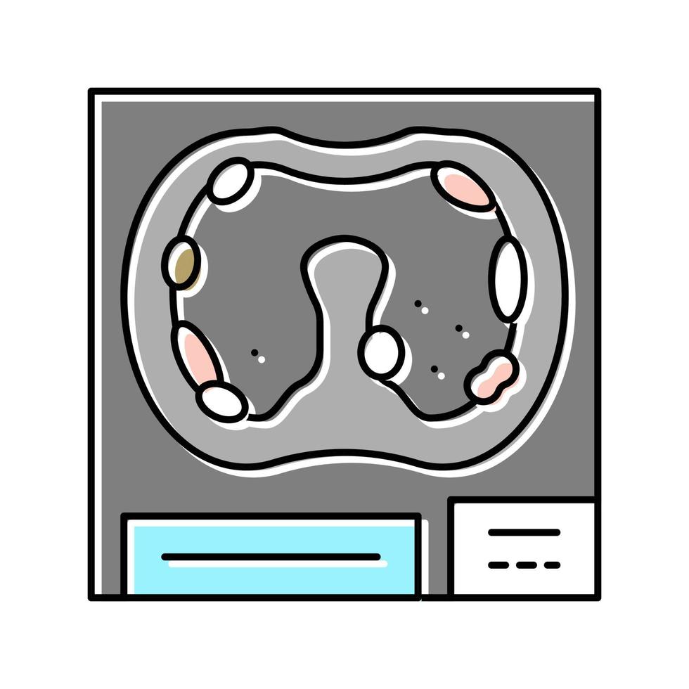 illustration vectorielle de l'icône de couleur de la maladie de l'asbestose pleurale vecteur