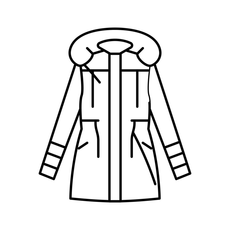 veste parka vêtements d'extérieur femme ligne icône illustration vectorielle vecteur