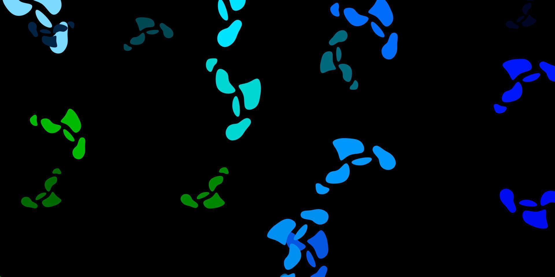 texture de vecteur bleu foncé, vert avec des formes de memphis.