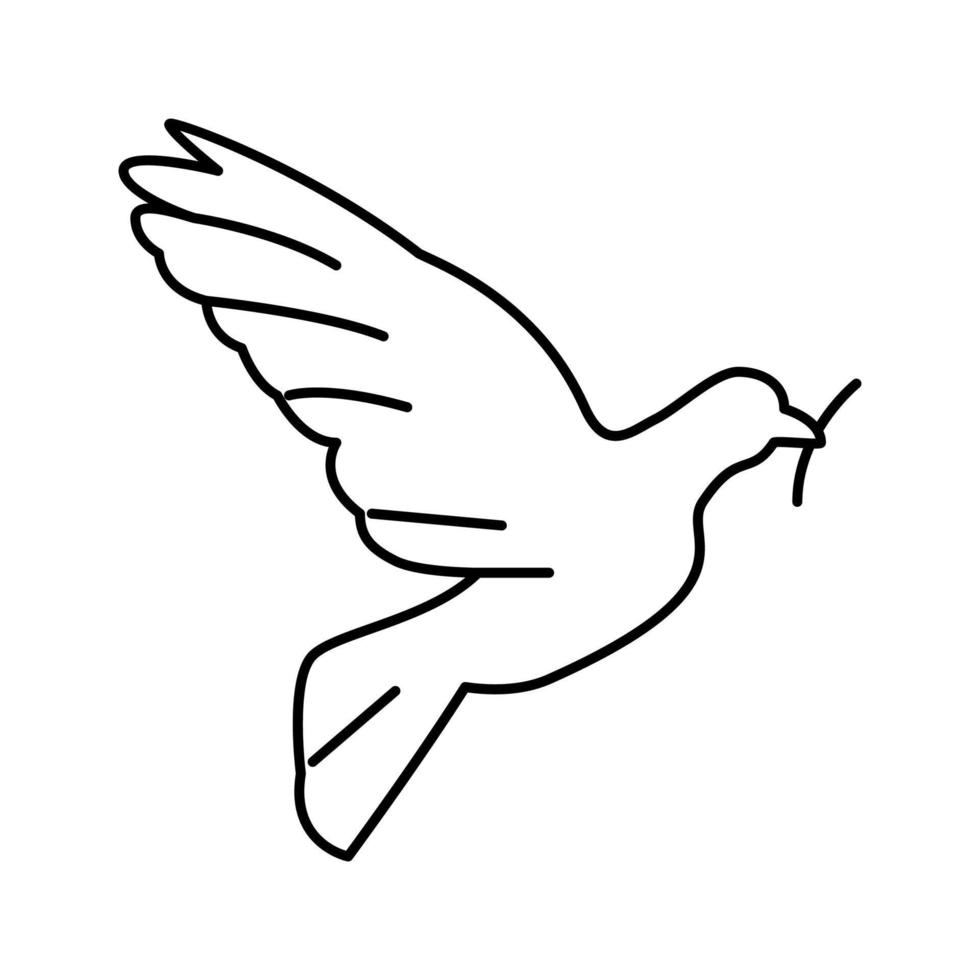 pigeon oiseau christianisme ligne icône illustration vectorielle vecteur