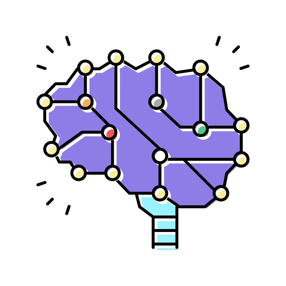neurone connaissance cerveau couleur icône illustration vectorielle vecteur