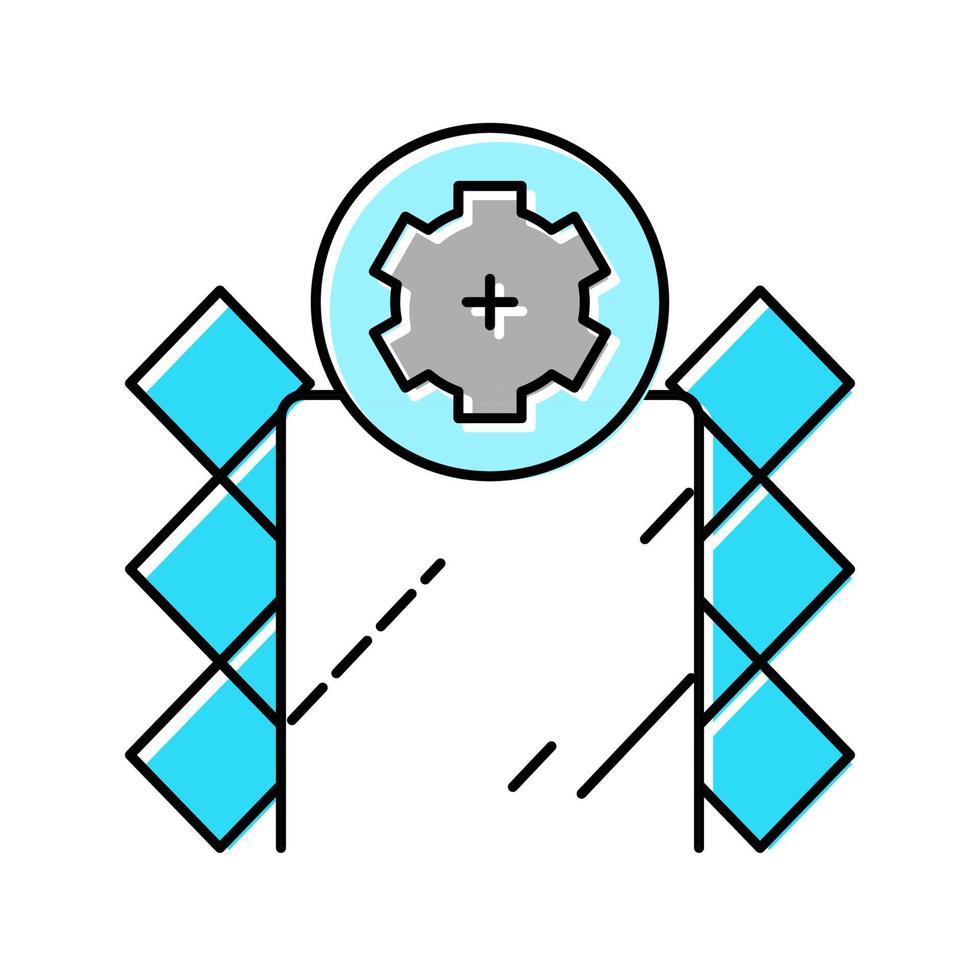 miroir d'installation dans l'illustration vectorielle de l'icône de couleur des carreaux de salle de bains vecteur