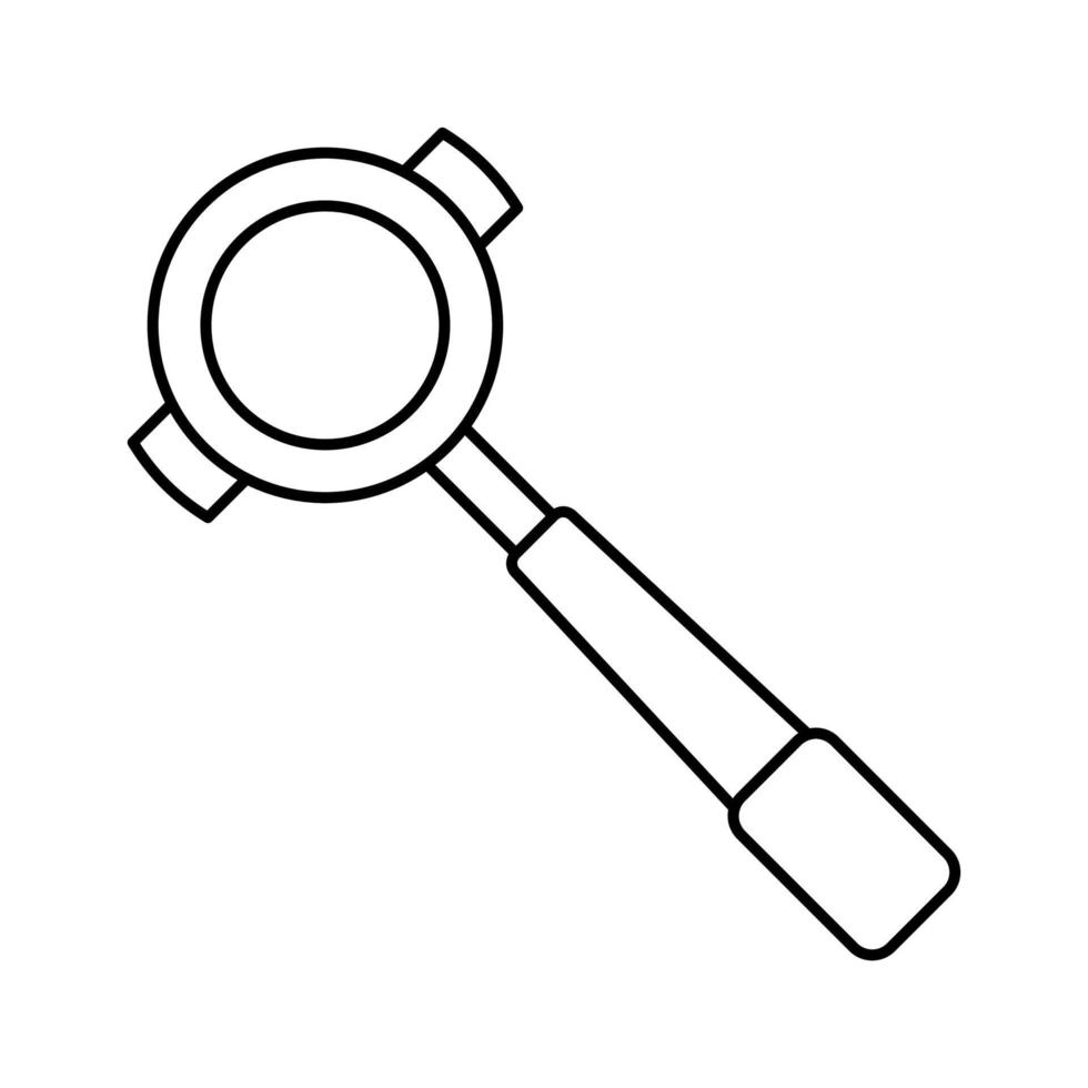 illustration vectorielle de l'icône de la ligne de l'outil de café porte-filtre vecteur