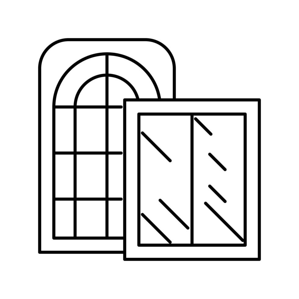 illustration vectorielle de l'icône de la ligne de production de verre windows vecteur