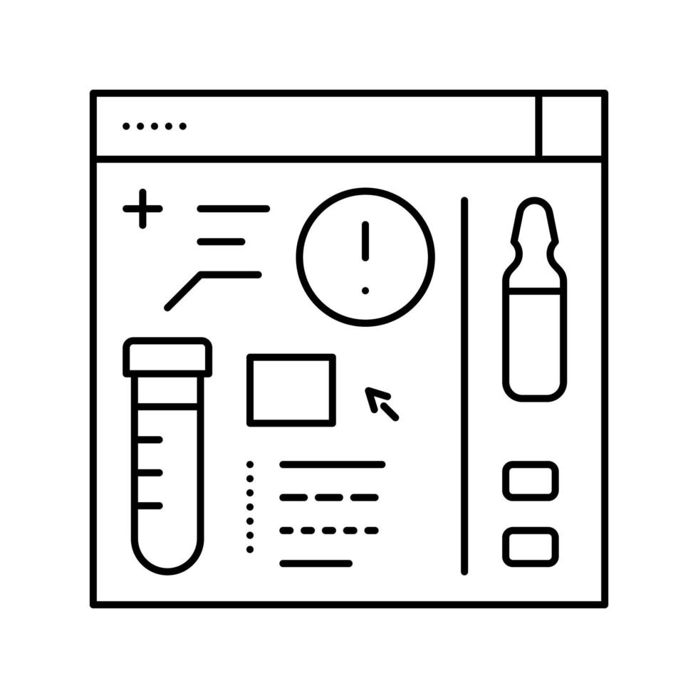 illustration vectorielle de l'icône de la ligne de diagnostic en ligne vecteur