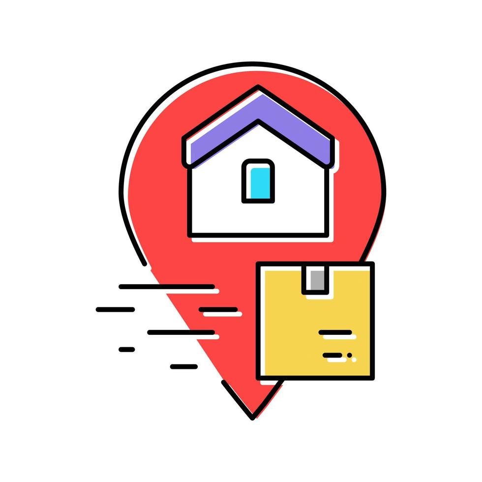 service de livraison à domicile livraison gratuite couleur icône illustration vectorielle vecteur