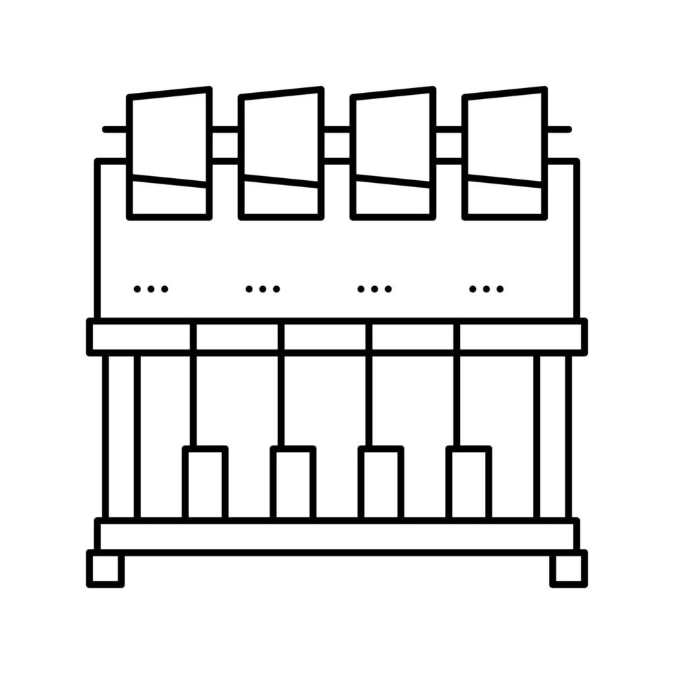 illustration vectorielle d'icône de ligne de machine à broder industrielle vecteur