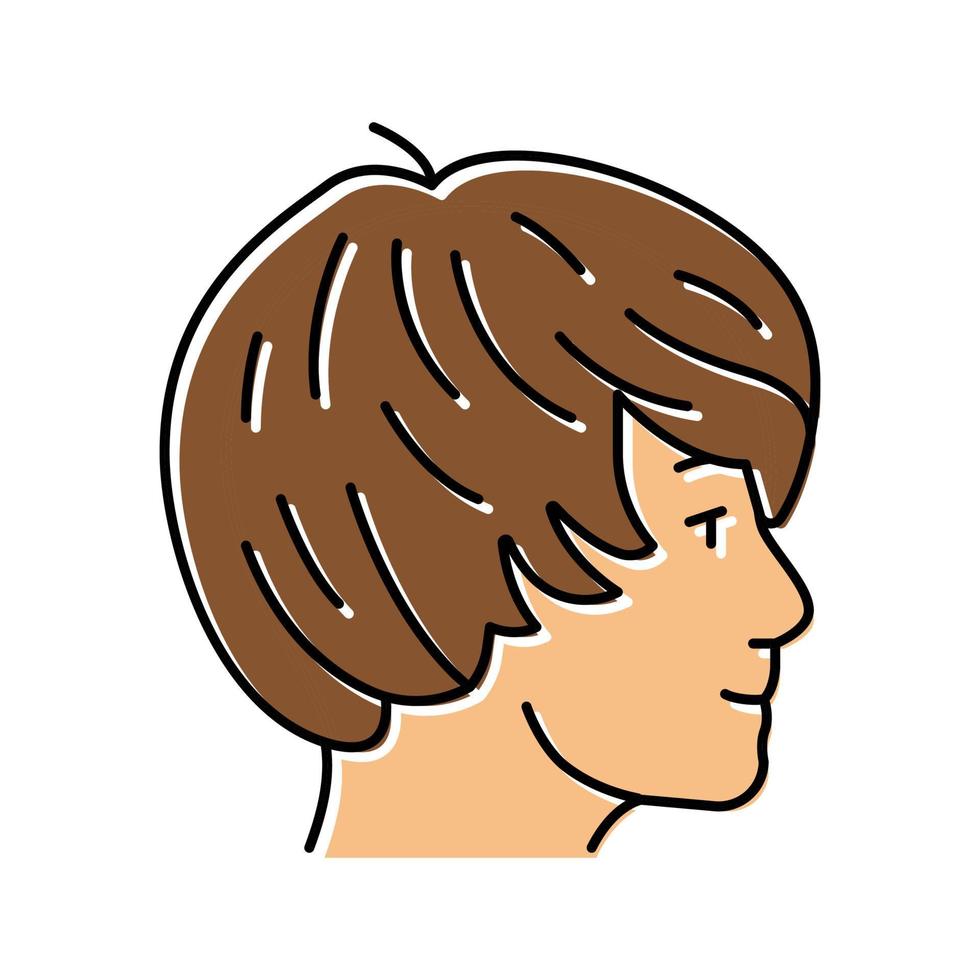 garçon, adolescent, coiffure, couleur, icône, vecteur, illustration vecteur