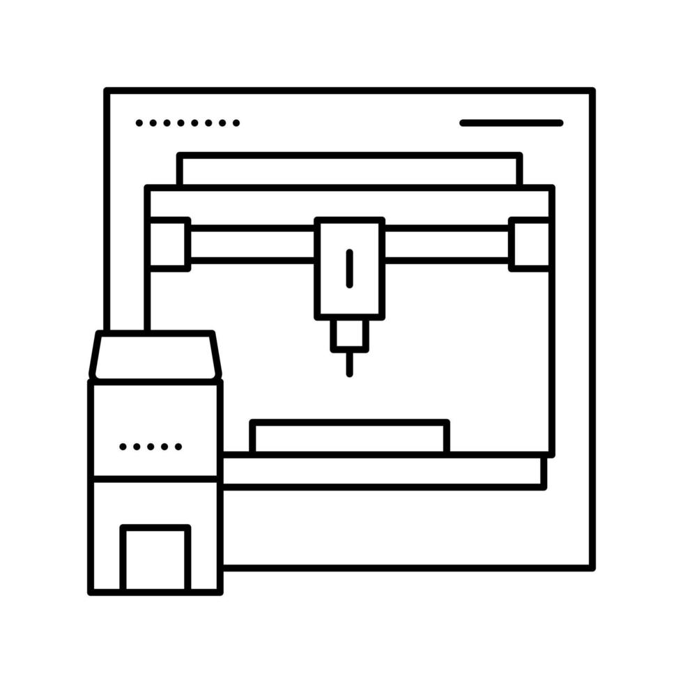 illustration vectorielle d'icône de ligne d'imprimante 3d vecteur