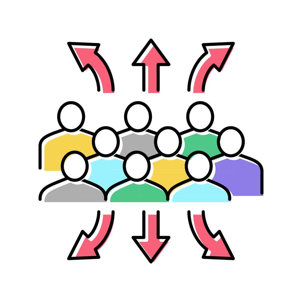 travail d'équipe et partenariat couleur icône illustration vectorielle vecteur