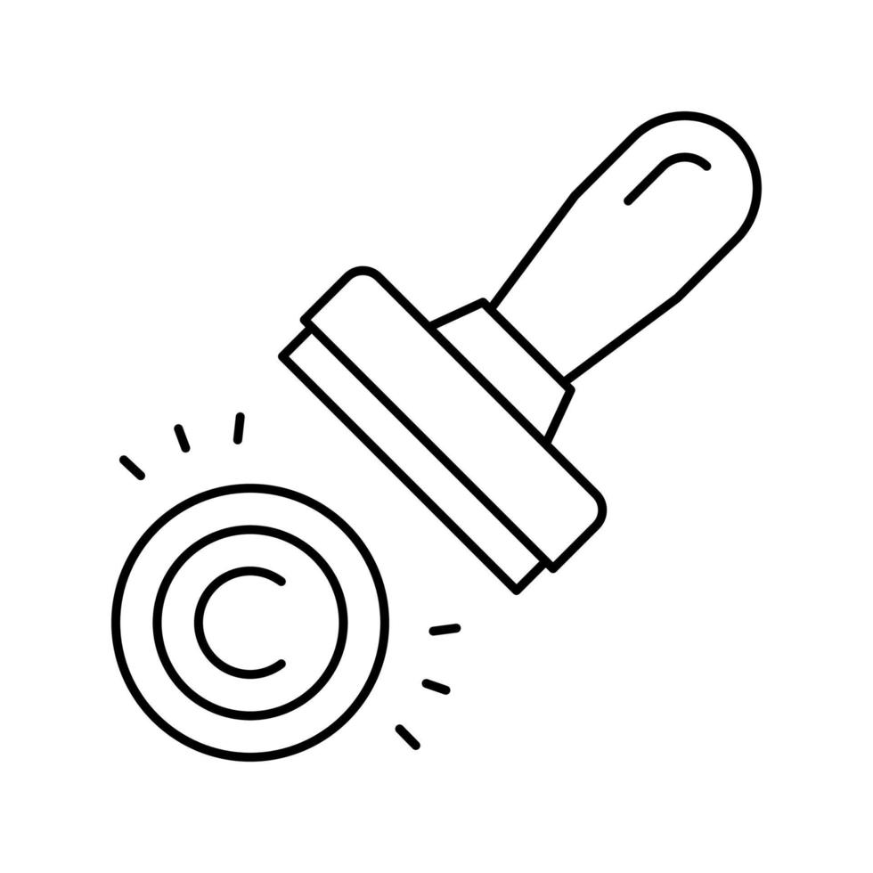 symbole de droit d'auteur timbre ligne icône illustration vectorielle vecteur