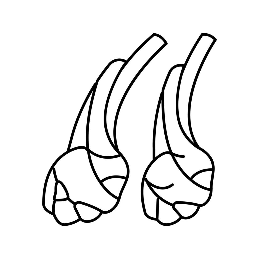 illustration vectorielle de l'icône de la ligne de viande de mouton vecteur