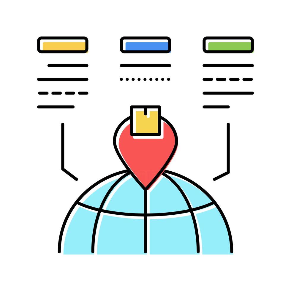 livraison monde emplacement couleur icône illustration vectorielle vecteur