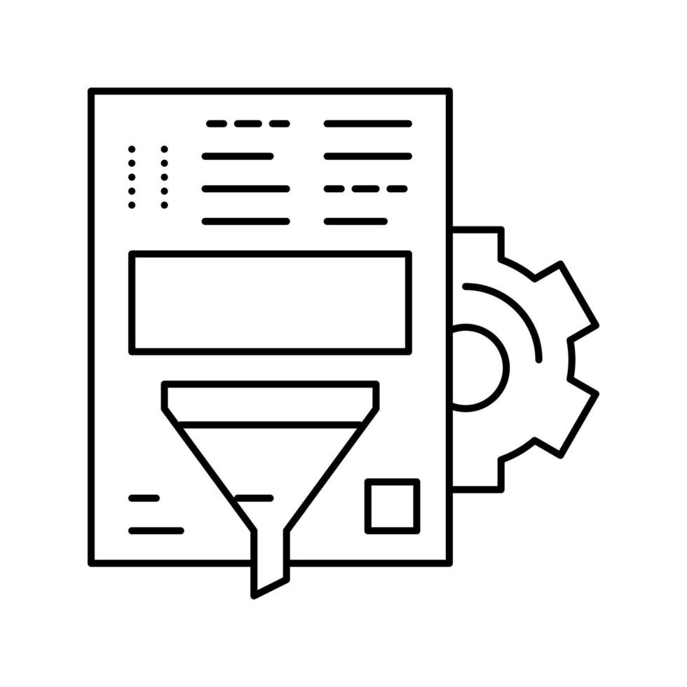 code binaire et dossiers icône ligne illustration vectorielle vecteur