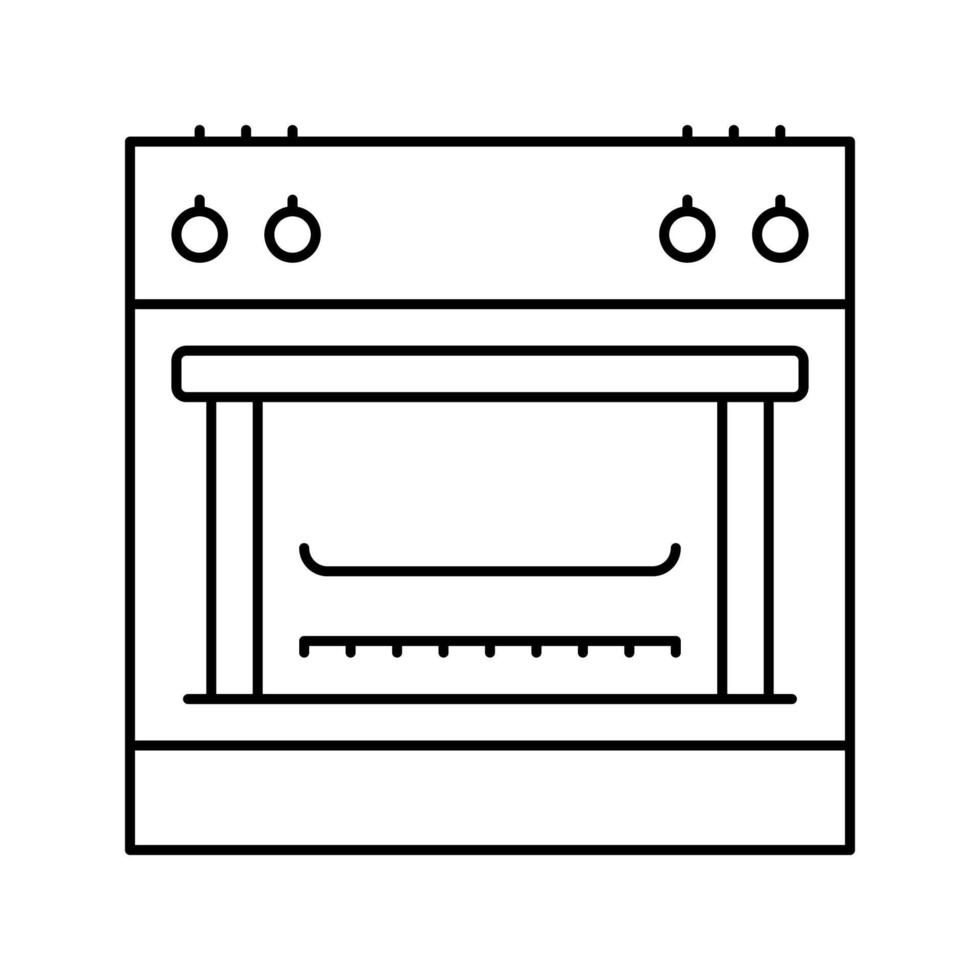 illustration vectorielle de l'icône de la ligne de cuisinière à gaz vecteur