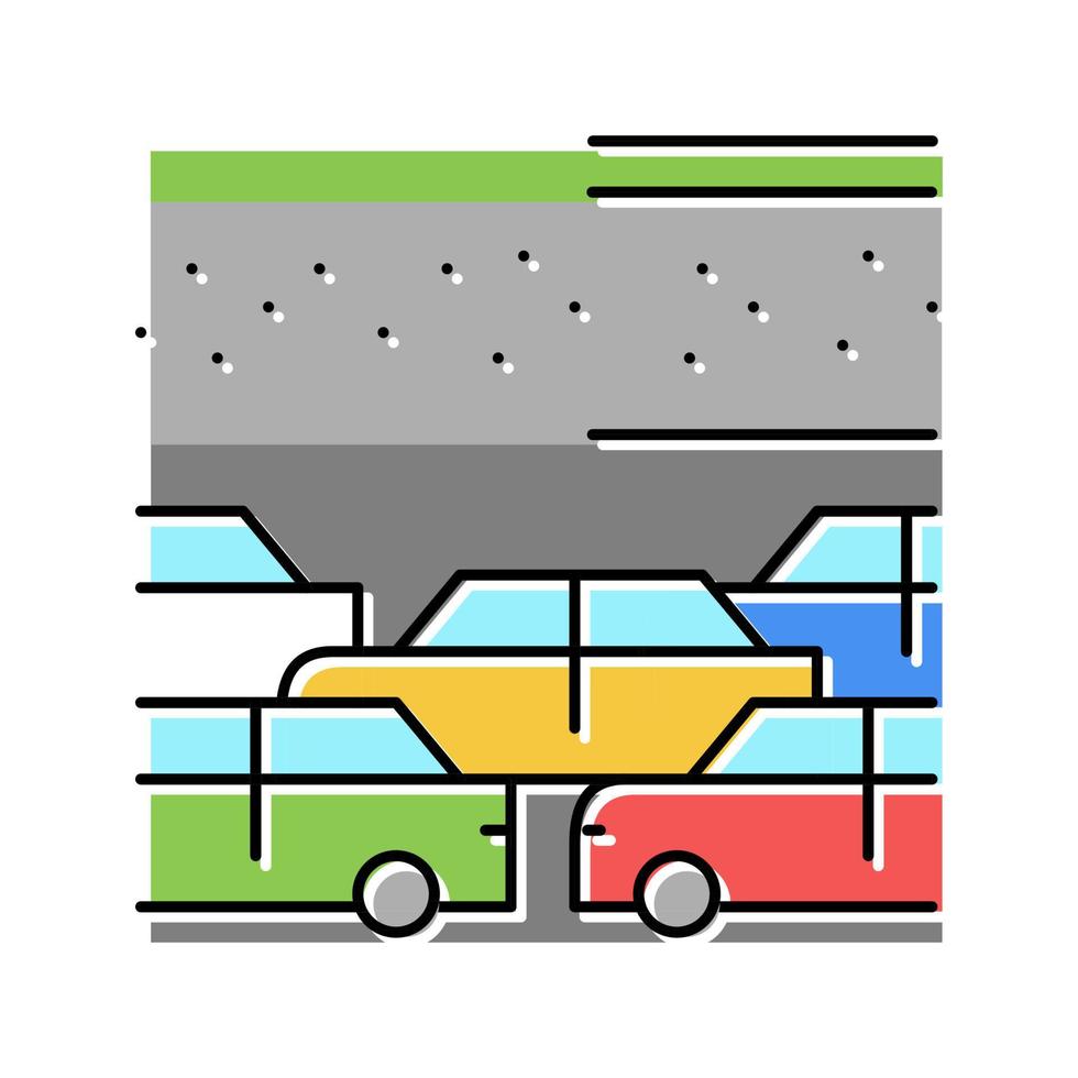illustration vectorielle d'icône de couleur de stationnement de transport de voiture vecteur