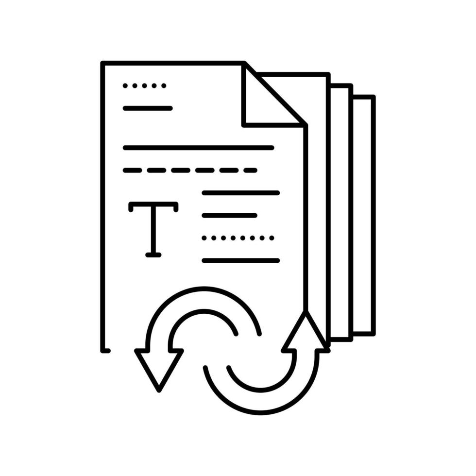 texte et polices convertisseur ligne icône illustration vectorielle vecteur