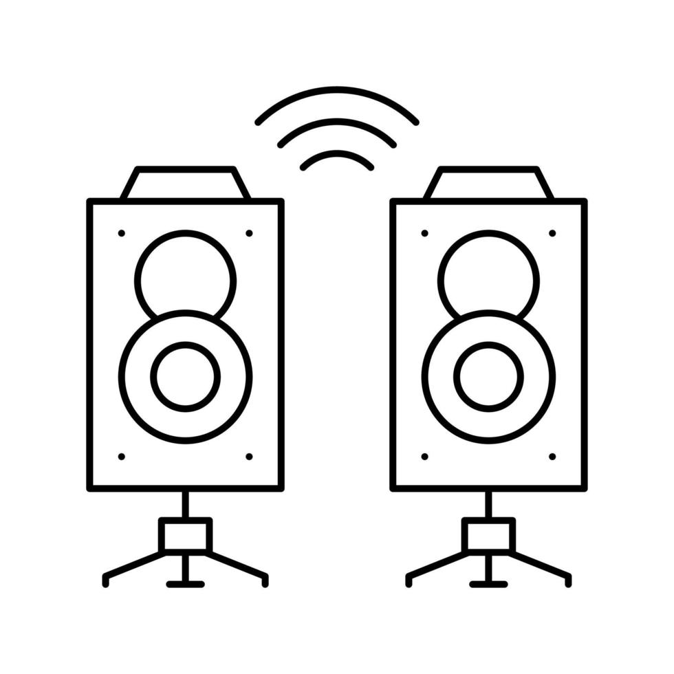 dynamique sur scène jouant de la musique ligne icône illustration vectorielle vecteur