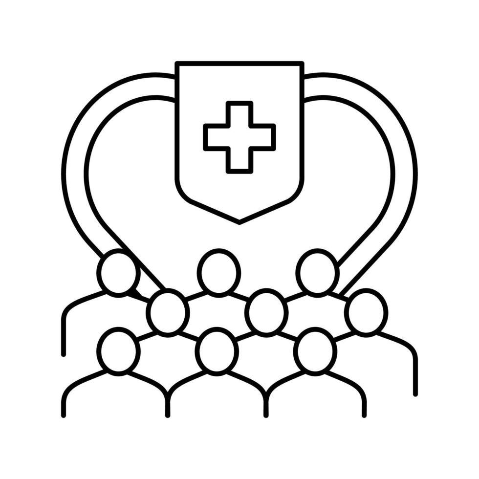 illustration vectorielle de l'icône de la ligne de santé et de sécurité publique vecteur