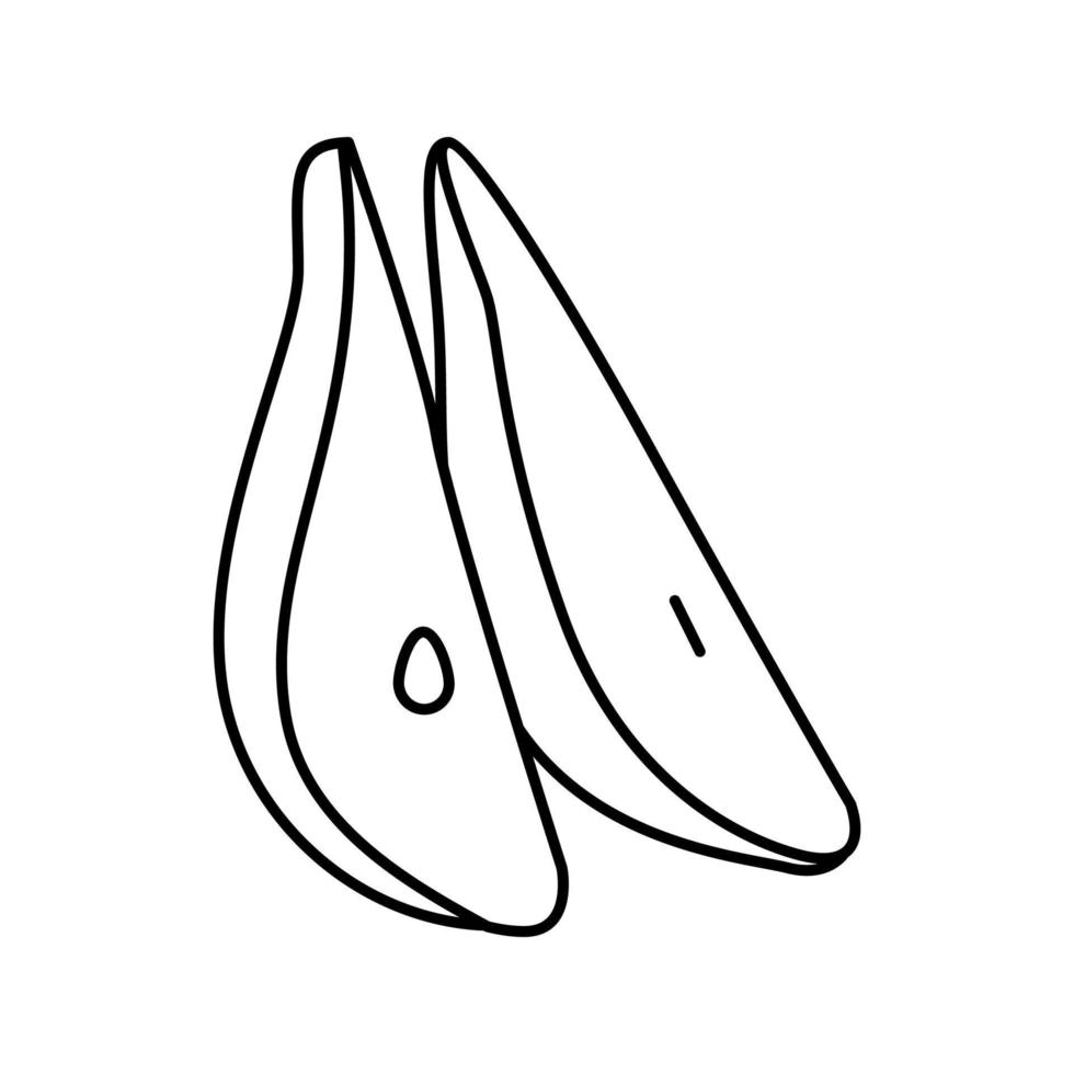 illustration vectorielle d'icône de ligne de tranches de poire vecteur